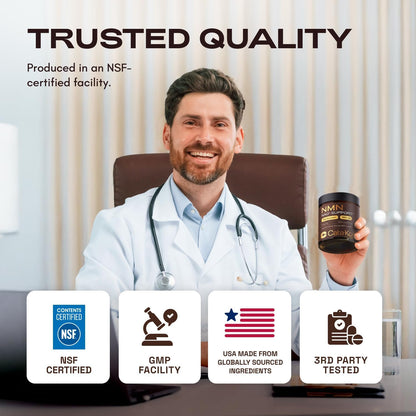 4-in-1 NMN Advanced Complex – NAD+ Booster with Resveratrol, Quercetin & TMG.